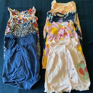 Baby Girl Romper Bundle | 0–3 Months & 3 Months | 7 Pieces